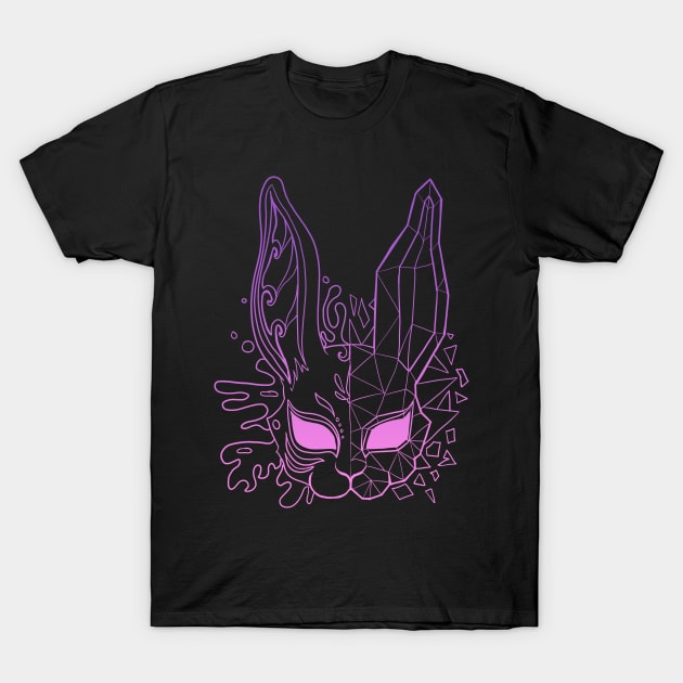 Polygon bunny mask T-Shirt by GhostFox_Designs